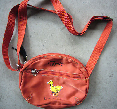  ESPRIT schöne Umhänge Tasche in Orange mit Enten-Motiv