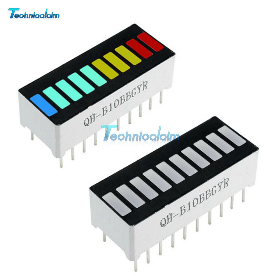 2PCS 10 Segment Led Bargraph Light Red Yellow Green Blue Display - Bild 2 von 4