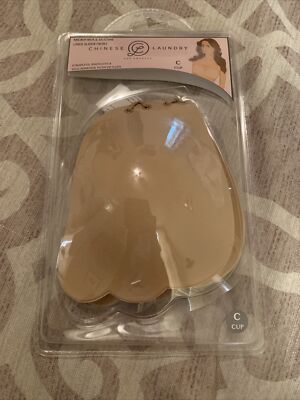 NWT Beige Chinese Laundry Silicone Strapless Self Adhesive Bra Cup C(a)