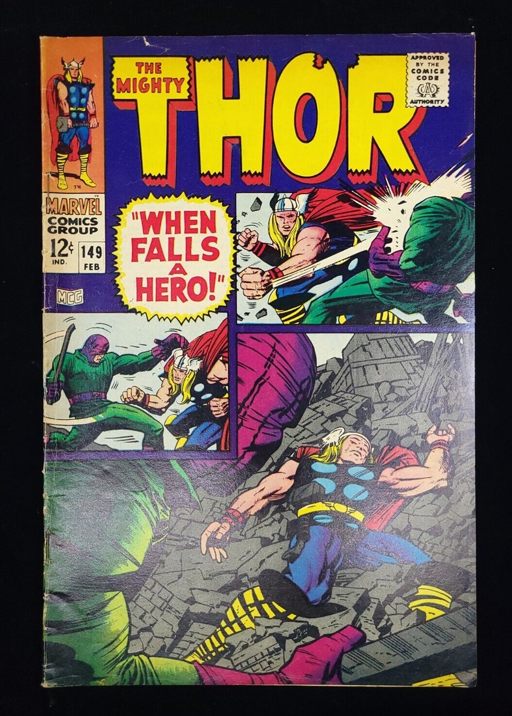 The Mighty Thor # 149 (3.0) Marvel 2/1968 Minor Key 2nd App. of The Wrecker  🔨