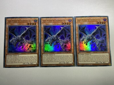 3 x BLMR-EN025 Ghost Wyvern, the Underworld Dragon Ultra Rare 1st Edition YuGiOh