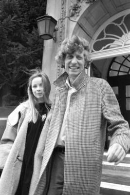 Dr Who actor Tom Baker leads his bride Lalla Ward from Chelsea - 1980 Old Photo