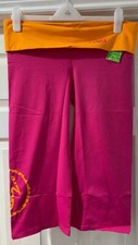 pink orange Zumba workout pants gym dance trousers crop leggings size 6-8, XS