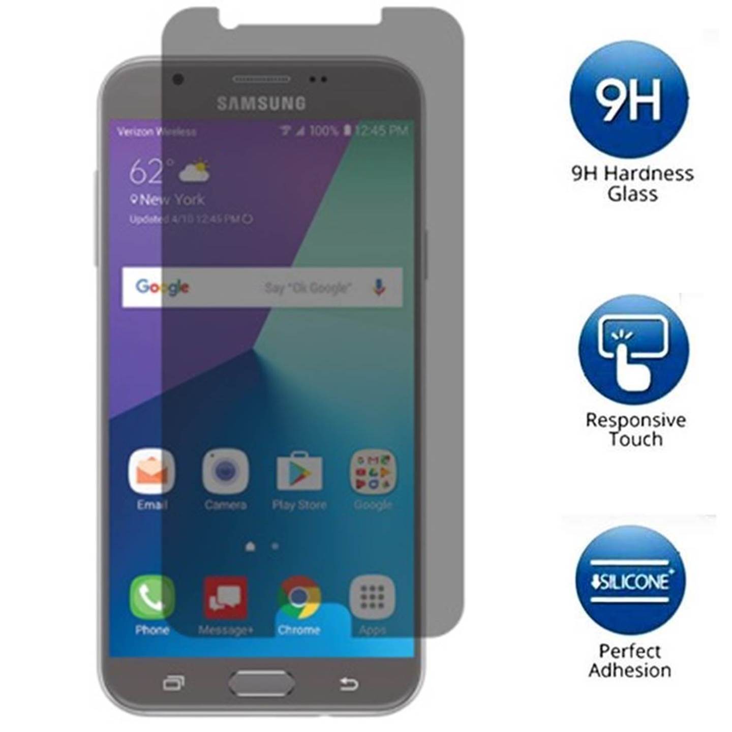 Samsung Galaxy J7 Perx - Privacy Anti-Spy Tempered Glass Screen Protector Guard