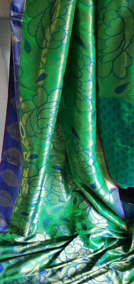 Women REAL ZARI & TISSUE KANJIVARAM Pure Silk Saree Wedding Handloom Designer - Image 4 of 4