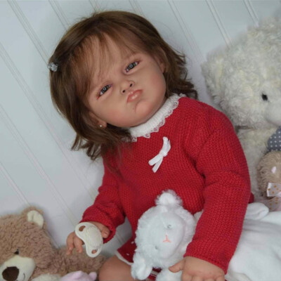 Reborn Baby Assembled Doll 28in Hand-Rooted Hair Realistic Toddler Boy Girl Gift