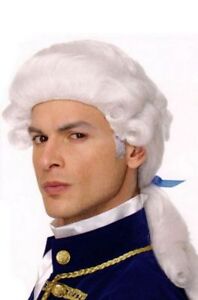 Colonial 18th Century Style Men's Ponytail Wig White ...