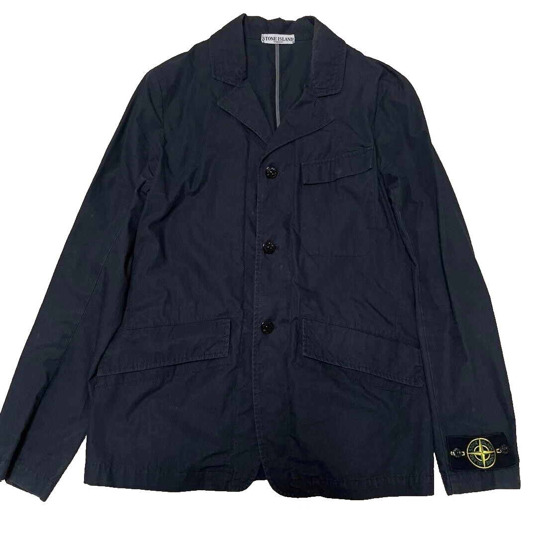 Giacca sartoriale vintage Stone Island 3B blu navy usata uomo tasca frontale taglia L 48