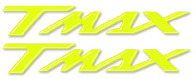 2 Adesivi 3D Gel Schrift TMAX Fluoreszierend Gelb Für Scooter Yamaha TMAX