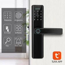 Smart Door Lock Handle, Key/Fingerprint/Password/APP Control Door Lock