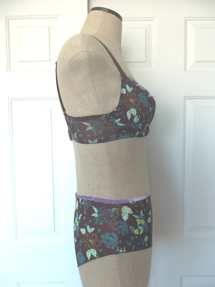 Sujetador Freya MIRANDA Marrón Chocolate Floral 4291 UW 34D y 4296 Boyshort M Foto 2 de 4