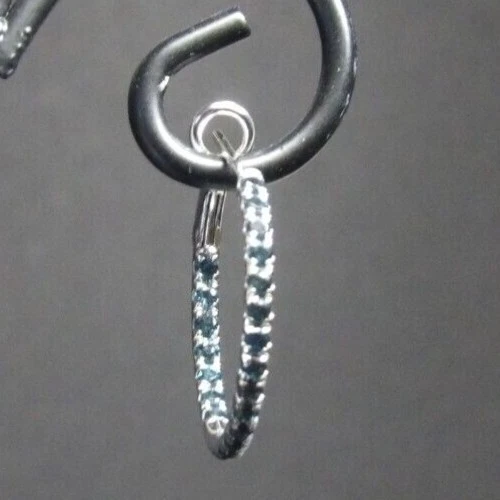 925 sterling silver with london blue topaz   Shane & Co. single hoop earring - Image 2 of 4