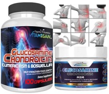Glucosamine Chondroitin Turmeric MSM 3X Strength Joint Support Capsules  Cream