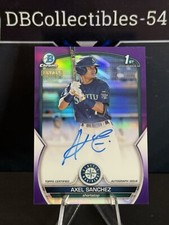 2023 Bowman Chrome Axel Sanchez 1st Purple Auto 045/250 Seattle Mariners 