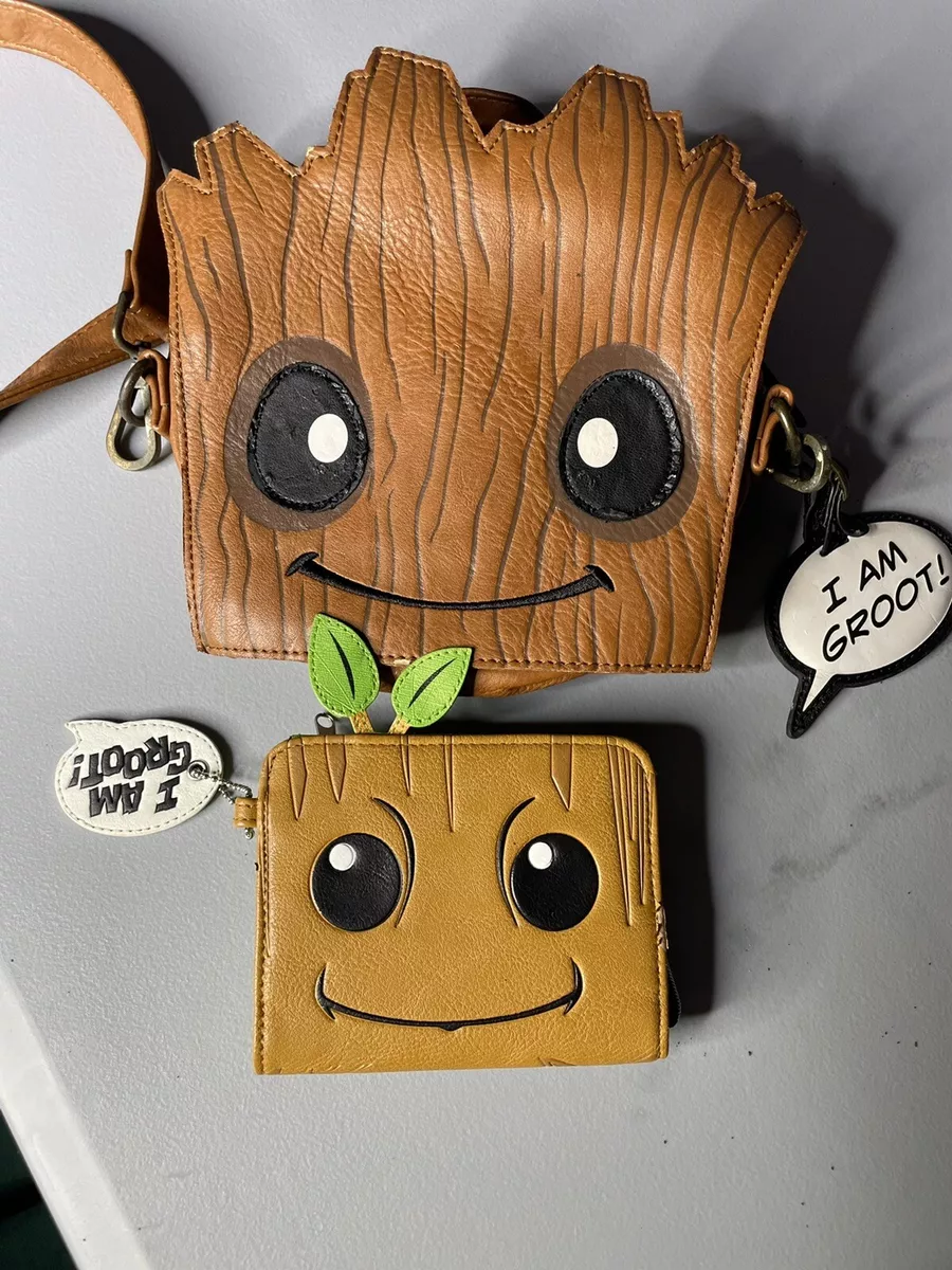 Loungefly Disney Marvel Guardians Galaxy I AM GROOT Crossbody Purse u0026 Wallet  | eBay