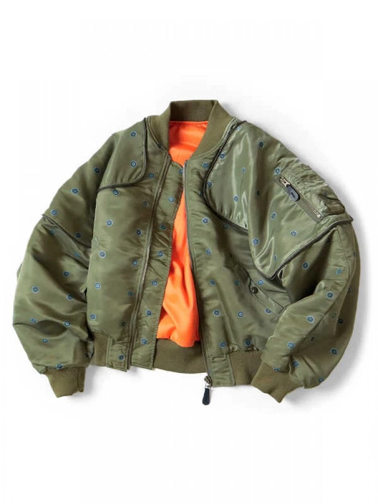 Kapital MA-1 Spring Sham Bomber Jacket Small Shapes Discharge Dye Pattern Japan