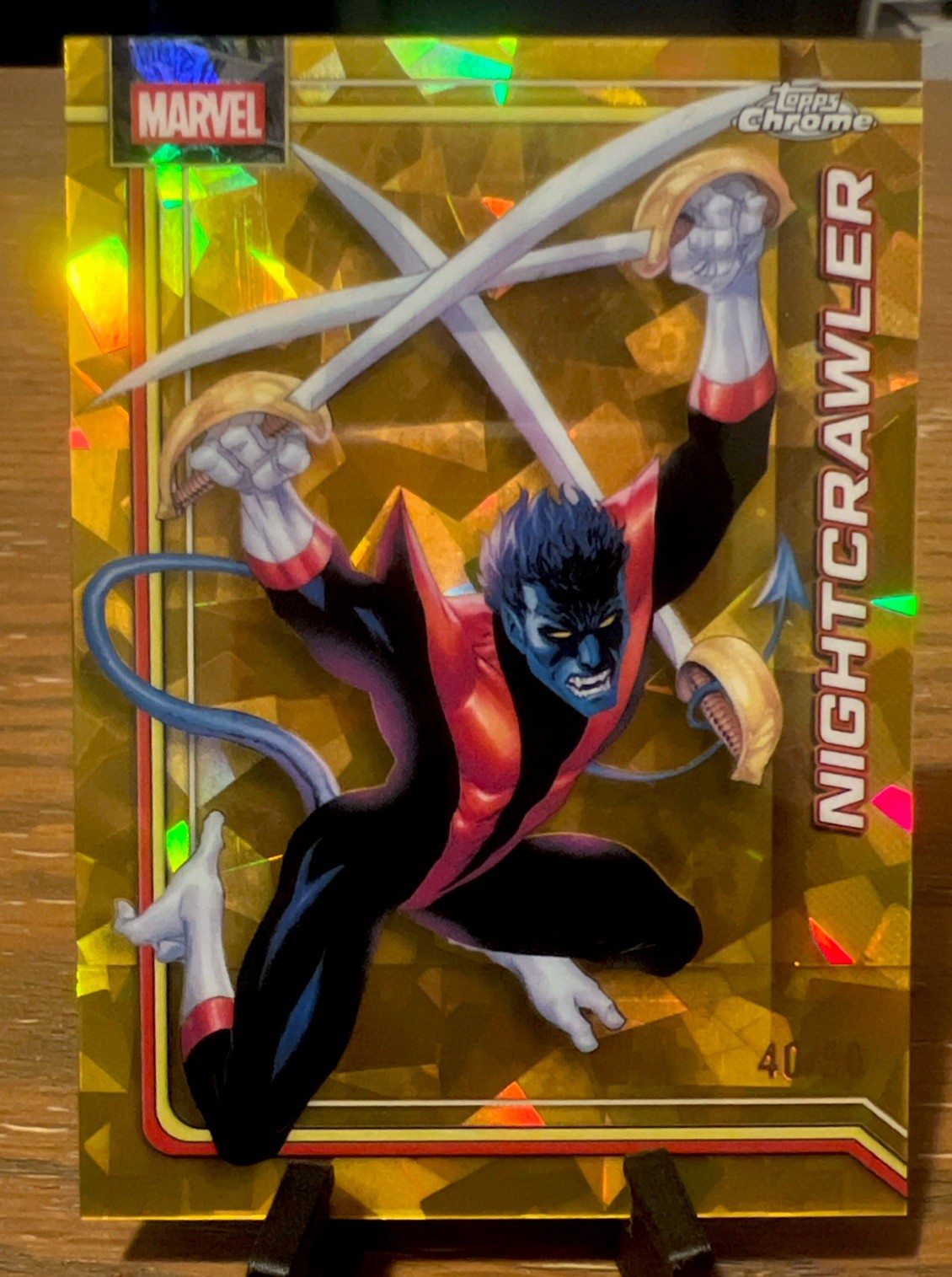 2026 Topps Chrome Marvel Sapphire Nightcrawler Gold Refractor /50 #087 40/50