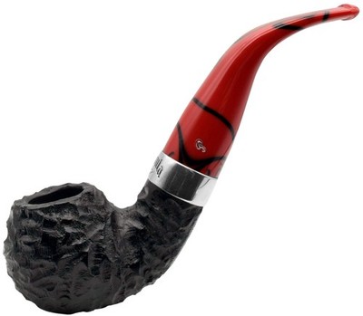 Peterson 'Dracula' Rusticated Finish Large Bent Apple Briar Pipe (xl02)