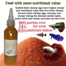 80g Dried Artemia Cysts Peeled Sterilized Mini Fish Food for Small Tropical Fish