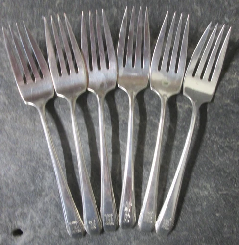 Towle Cascade Lot Of 6 Salad Forks Sterling 204.1 Grams 925 Scrap Monogrammed