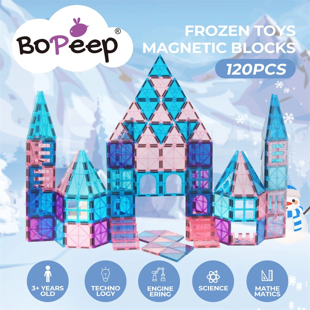Bopeep Magnetic Tiles Blocks Frozen Toys Building Play for Kids STEM 120Pcs