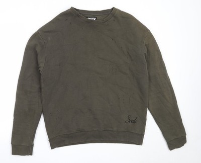 Seek Herren Pullover Sweatshirt grün Baumwolle Größe S