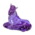 West Virginia Glass Works Fenton Mold Glass Horse Foal Figurine In Alexandrite