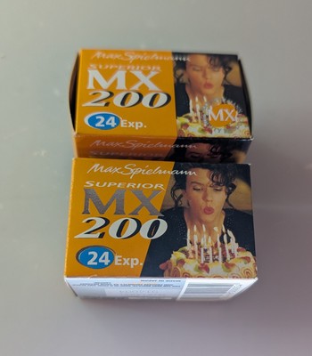 NEW 2x Max Spielmann MX 35mm Film 200 Iso 24 Exposures Camera UK