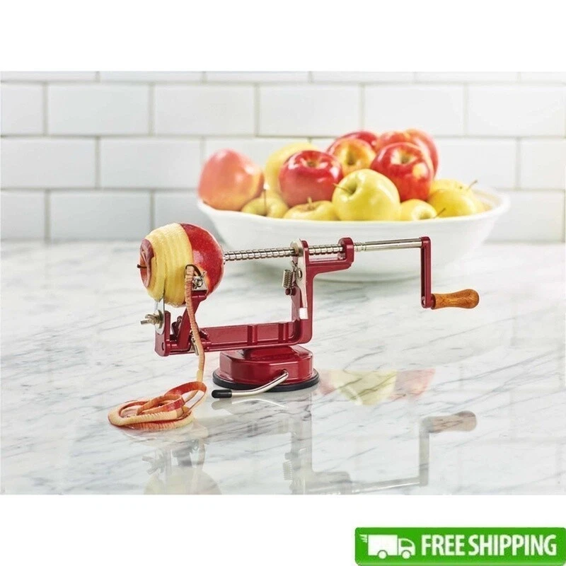 Cast Iron Apple Peeler Kitchen Use Durable Enamel Coating Stainless Steel Blades