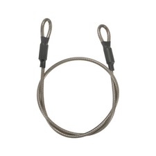 3/16" Dia 2.5ft Security Cable Lock Vinyl Coated Steel with Double Loop Gray