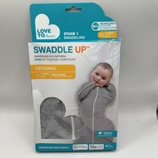 Love to Dream Swaddle Newborn Gray White Full Zip Stage 1 NEW Open Box