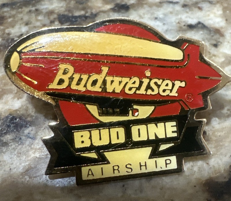 Vintage Budweiser Bud One Airship Blimp Hat Lapel Pin Enamel Collectors Official