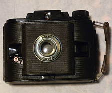 Ansco Clipper Camera Black Vintage Box Camera w/ Box Instructions