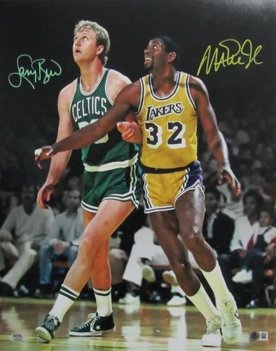 Larry Bird/Magic Johnson Dual-Signed/Autographed 16x20 Photo PSA & BAS 200036