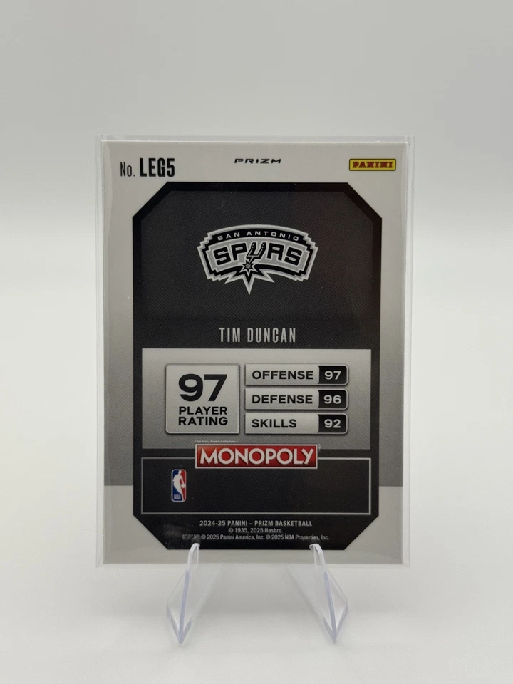 Monopoly Panini Prizm 2024-25 - Nebulosa Tim Duncan No. LEG5 SSP HOF Foto 2 de 2