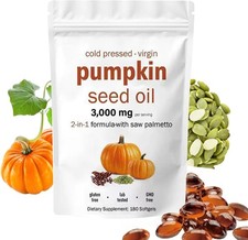 3000mg Pumpkin Seed Oil Supplement  Saw Palmetto Hair, Skin  Prostate Support