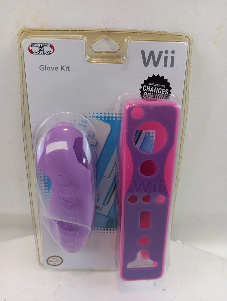 Kit Guante Oficial Nintendo Wii Switch 'N Carry Púrpura Nuevo Precintado 2007 Foto 2 de 4