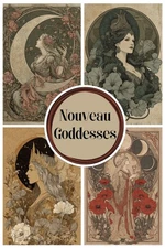 Moon Goddess Greeting Card Set Gothic Pagan Wiccan Stationery 10 Blank Notecards