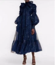 BNWT Zimmerman Rhythm ruched glitter midi gown, Zimmerman size 1, US 4