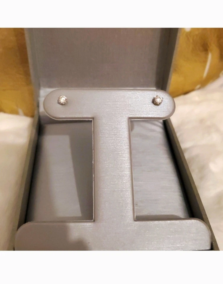 Zales 14k White Gold 1/3 Cttw. Stud Earrings - Image 3 of 4