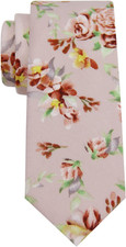 Men's Cotton Printed Floral Neck Tie Skinny Tie