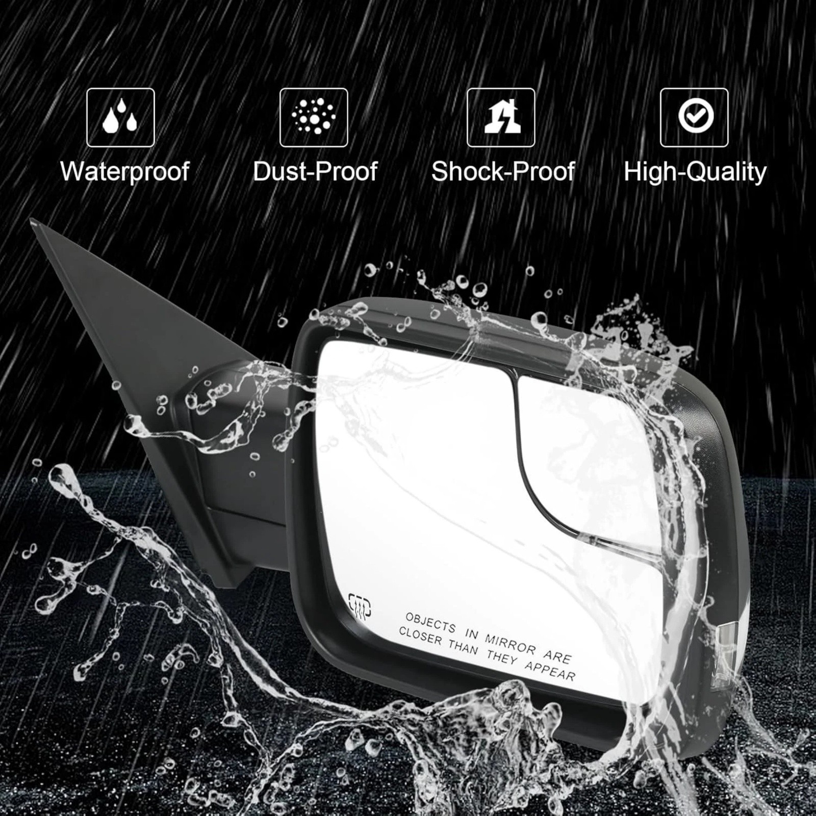 2Pcs Left Right for Ram 1500 Pair Mirrors Driver & Passenger Side Heated thumbnail 5