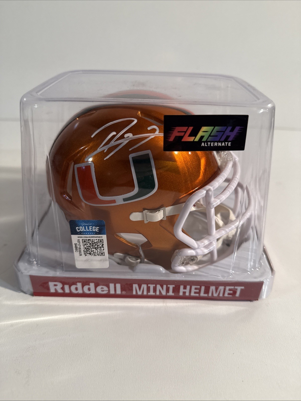 Ray Lewis Autographed Signed Miami Hurricanes Mini Helmet . Witnessed By Beckett. 