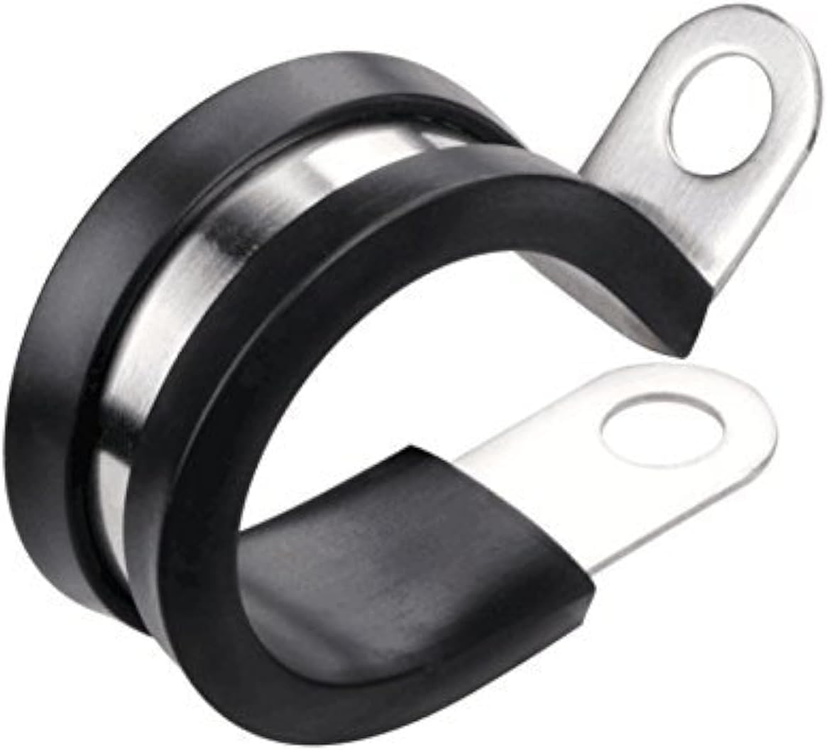 20 Pack 1/2 Inch Stainless Steel Rubber Cushioned Cable Clamps