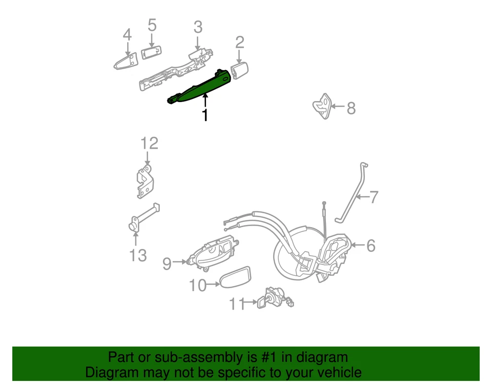 Genuine Nissan 2009-2014 Nissan Maxima - Handle Outside 80640-9N00A - Image 2 of 2