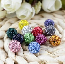100PCS Czech Crystal Rhinestones Pave Clay Spacer Beads Round Disco Ball 6-12MM