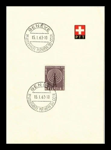 Switzerland ITU TELECOMMUNICATIONS UNION 1963 SCARCE PTT FIRST DAY FOLDER