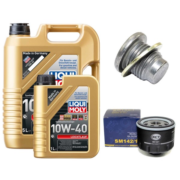 MotoröL Filter Set 10W-40 Liqui Moly 6 Liter + Schraube FüR Dacia Renault 1.9-image