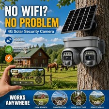 4G LTE Cellular Solar Security Camera Outdoor...