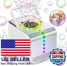 Automatic Bubble Blower Machine LED Lights, Waterproof, 20,000 Bubbles/Min